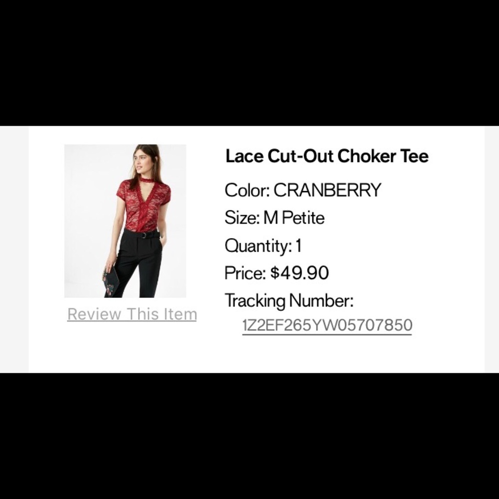 Maroon lace collar v-neck shirt